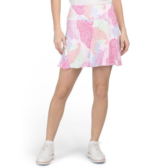 G LIFESTYLE Multi Paisley Upf 50 Back Yoke Ruffle Skort - Picture 1 of 2